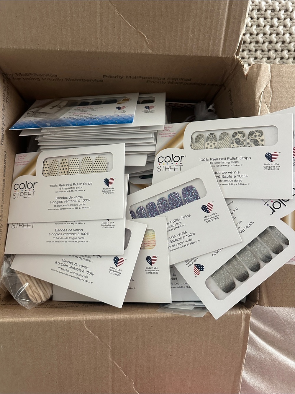 Color Street Silver & Iridescent Glitter Nail Strips Variety Pack